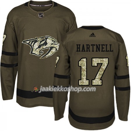 Miehille NHL Nashville Predators Pelipaita Scott Hartnell 17 Adidas 2017-2018 Camo Vihreä Authentic